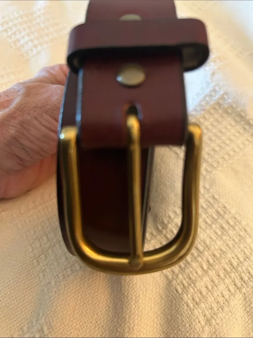 Red Wing Shoes Brown Leather Belt with Stamped Logo 54”